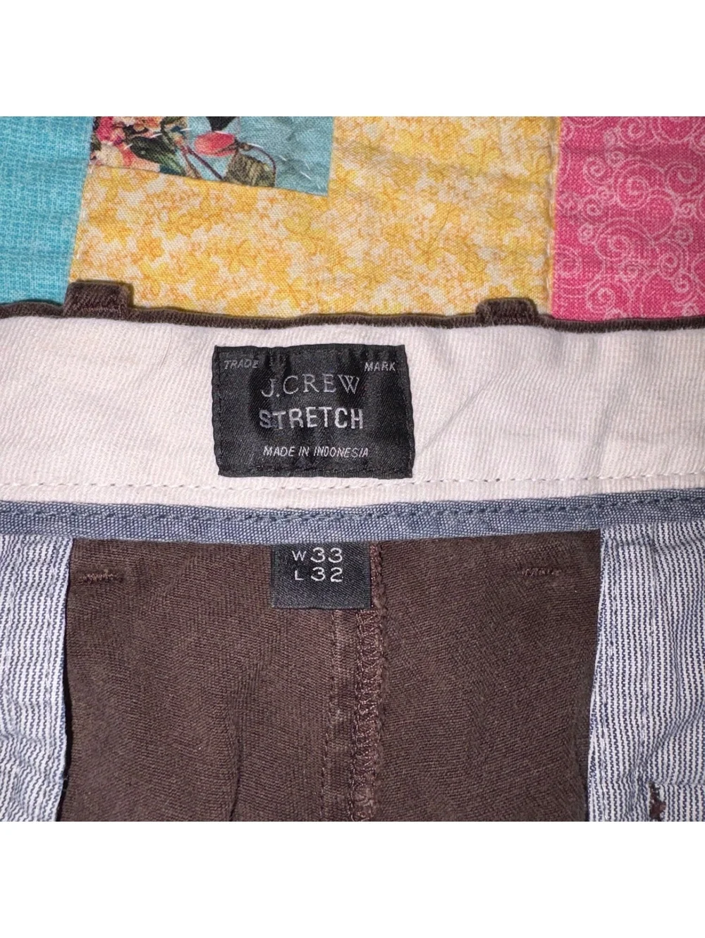 J.Crew $98 Men’s W33 L32 Brown Stretch Straight Cotton Blend Pants Work/Casual